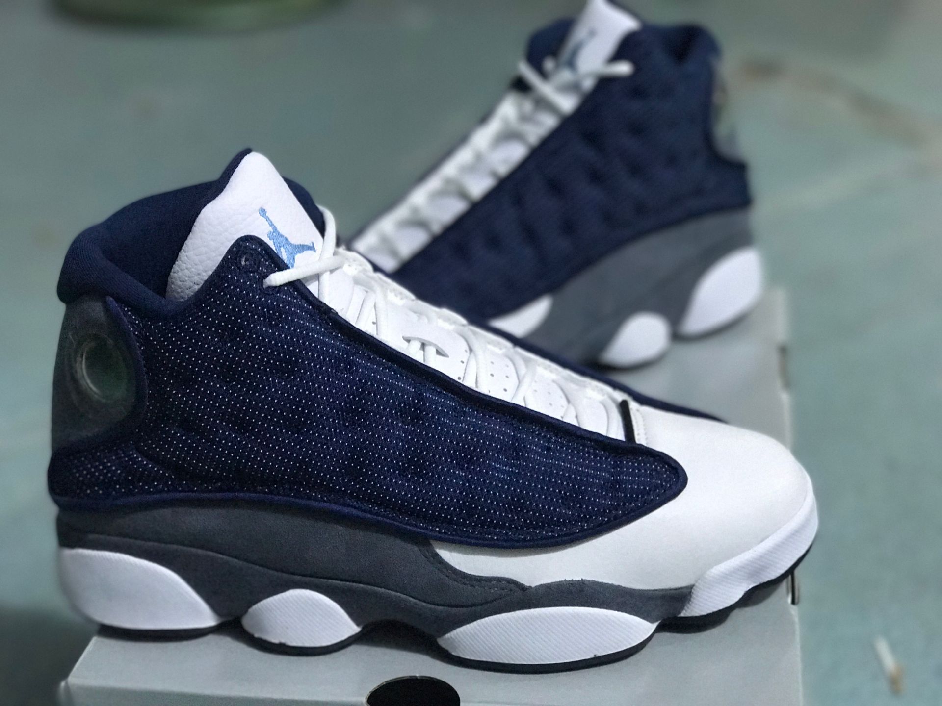 2020 Air Jordan 13 Sea Blue White Grey Shoes